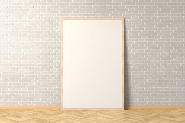 istock Blank interior poster mock up with wooden frame 1177759370