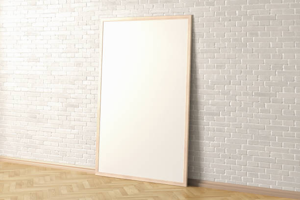 istock Blank interior poster mock up with wooden frame 1177759375