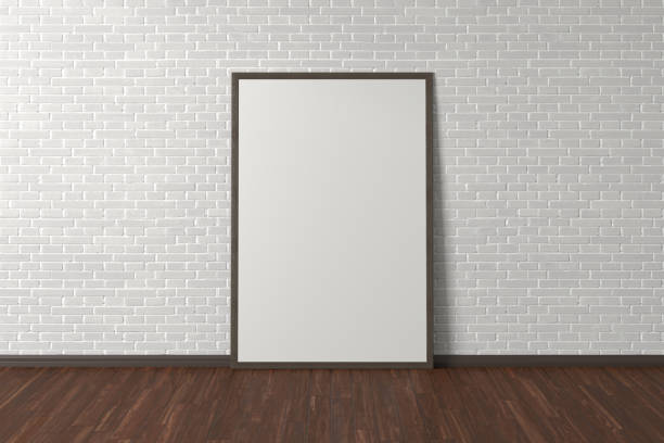 istock Blank interior poster mock up with wooden frame 1177759394