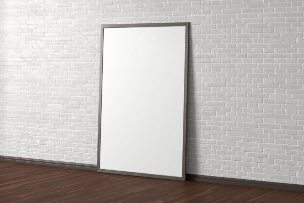 istock Blank interior poster mock up with wooden frame 1177759407