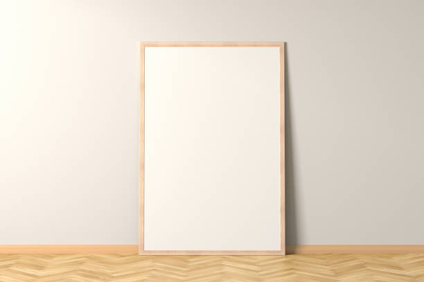 istock Blank interior poster mock up with wooden frame 1177759434