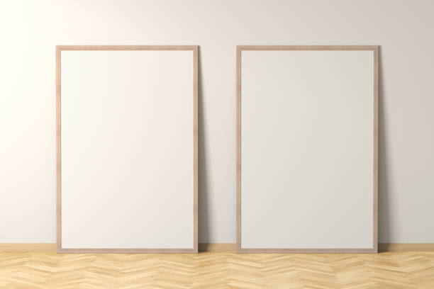 istock Blank interior poster mock up with wooden frame 1177759449