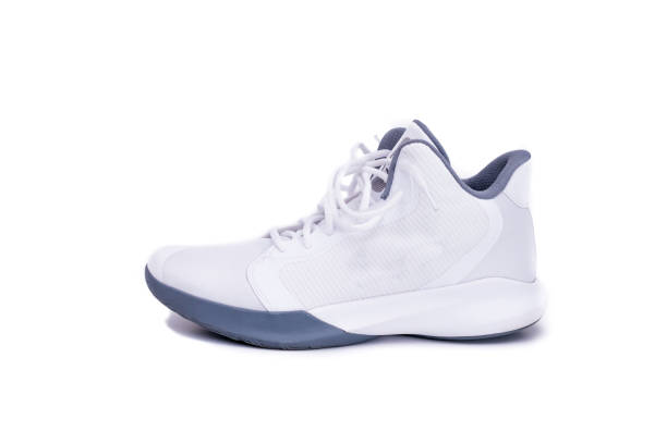 istock Modern mid-high white basketball shoes sneakers 1177759741