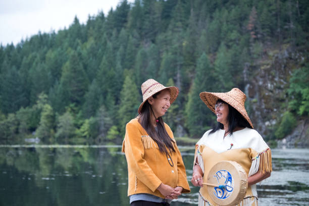 istock Two female First Nations dressed in traditional clothing. 1177762107