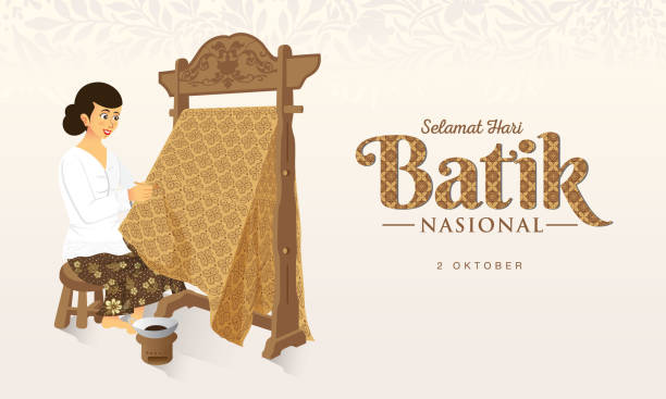 ilustraciones, imágenes clip art, dibujos animados e iconos de stock de ilustración del día festivo indonesio de batik - asian ethnicity pattern textile seamless