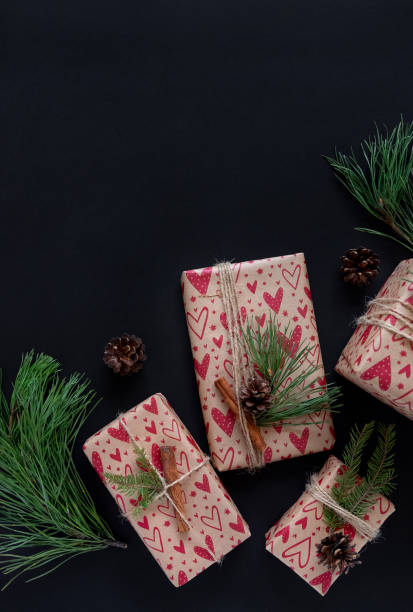 istock Christmas Gifts On black Background 1177772007