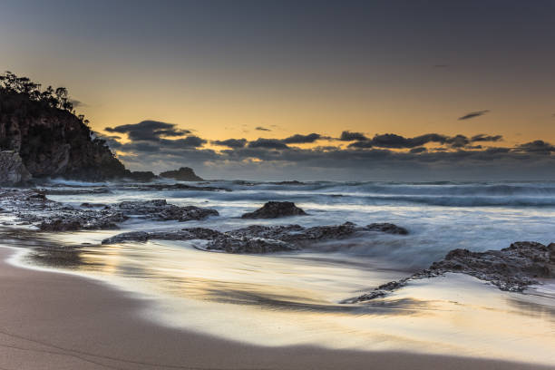 istock Moody Sunrise Rocky Seascape 1177774691
