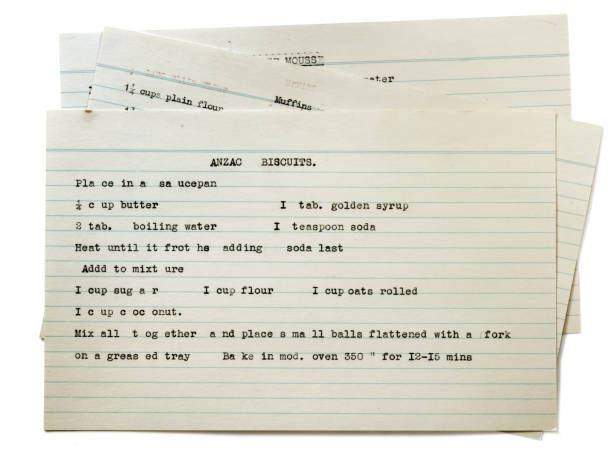 istock Vintage Typed Recipe for Anzac Biscuits 1177778053