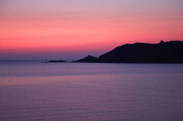 sunset on the sea at night without the sun