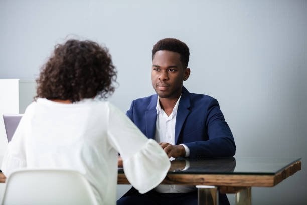 istock Young Businesspeople Sitting At Interview 1177793478