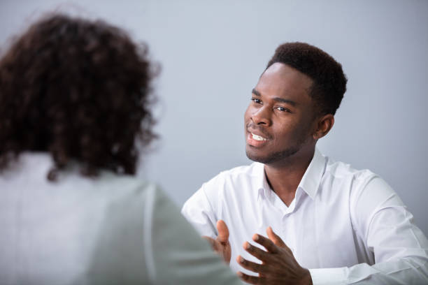 istock Young Businesspeople Sitting At Interview 1177793497