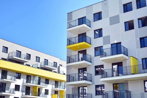 istock Modern apartment buildings on a sunny day with a blue sky. 1177797251
