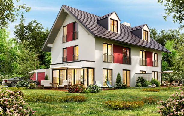 istock Modern townhouse with terrace 1177798063