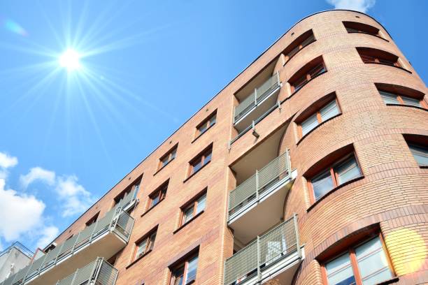 istock Facade of a modern apartment building. Glass surface with sunlight. 1177798171
