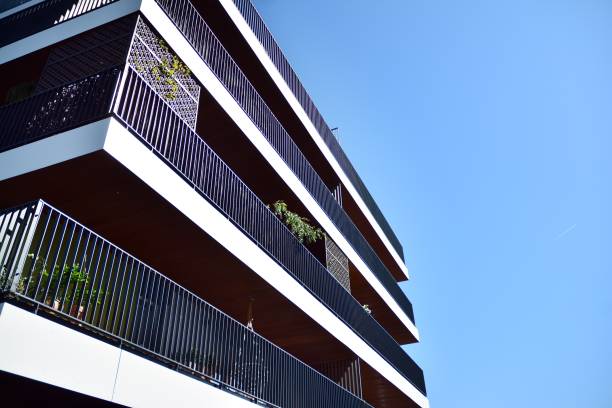 istock Modern apartment buildings on a sunny day with a blue sky. 1177801305