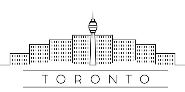 Cities of Canada, Toronto line expand icon on white background Cities of Canada, Toronto line expand icon on white background. Element of Canada cities illustration. Expand illustration for website design and development, app development toronto-building-construction stock illustrations