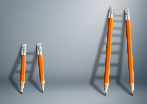 istock Successful effort and challenge in business concept, pencil stairs with copy space. 1177810586