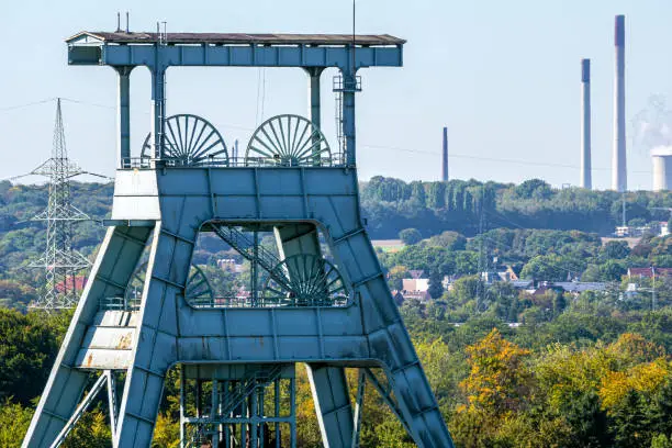 Winding tower of a disused coal mine in the Ruhr area