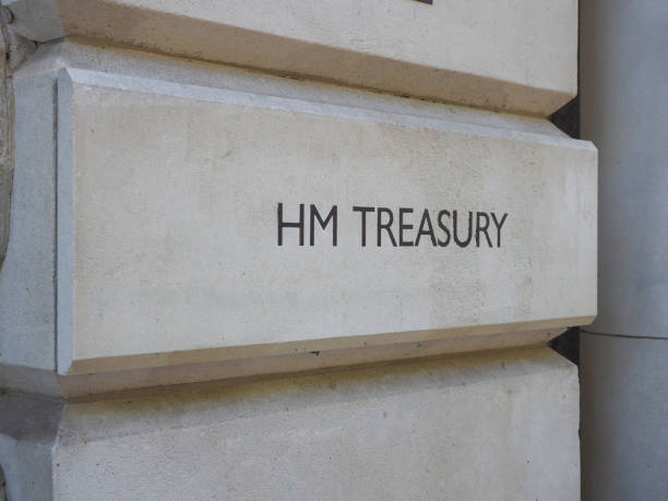 HM Treasury sign in London HMRC (Her Majesty Treasury) sign in London, UK treasury stock pictures, royalty-free photos & images