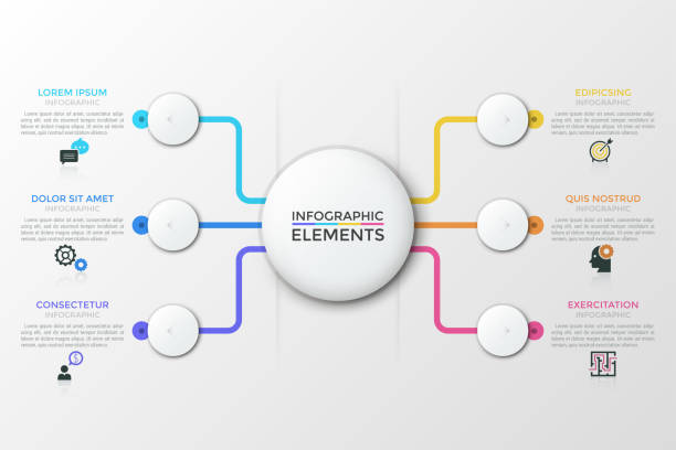 最新のインフォグラフィックベクトルテンプレート - flowchart diagram organization algorithm点のイラスト素材／クリップアート素材／マンガ素材／アイコン素材