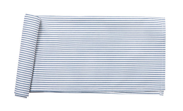 istock Napkin isolated on white. Multi-colored linen napkins for restaurant. Mock up for design. Top view. 1177825948