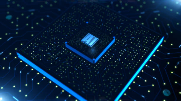 istock Digital 3d render of computer chip over circuit background with AI sign. AI(Artificial Intelligence) concept, Technology background 1177834364