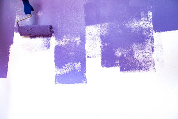 istock Painting Purple Over White With Paint Roller 1177837571