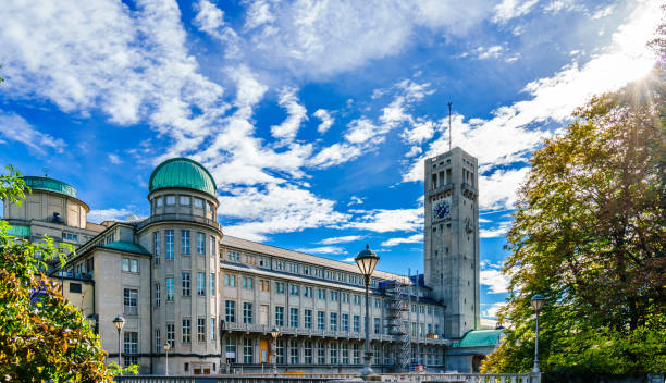 View on German Museum - Deutsches Museum - in Munich, Germany, the world's largest museum of science and technology stock photo