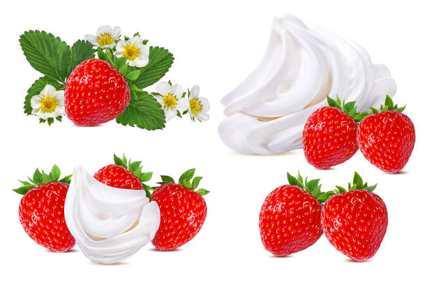 istock Strawberry with flower isolated on white 1177841926