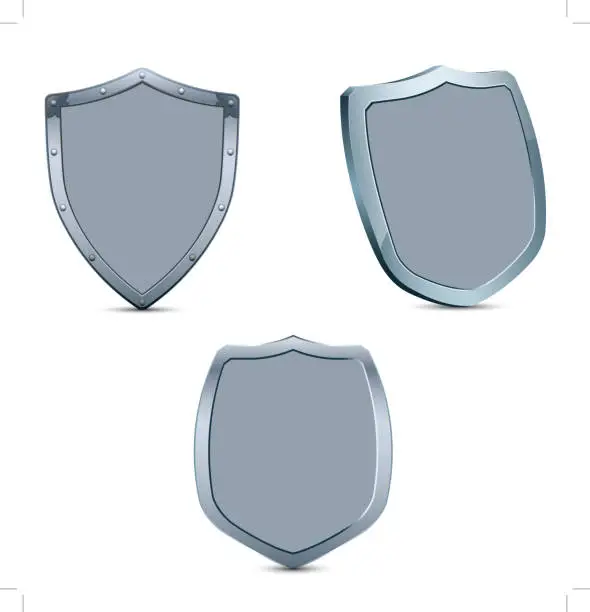 Vector illustration of Silver shield