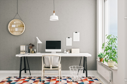 Scandinavian style working space.