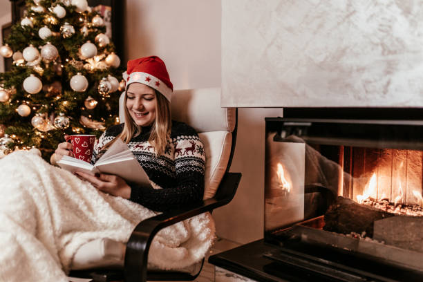 istock Woman in Christmas home 1177846863