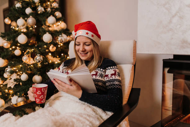 istock Woman in Christmas home 1177847133