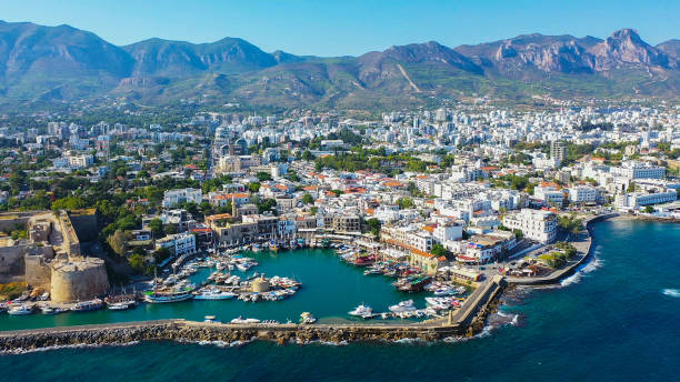 Kyrenia Kyrenia (Girne) is a city on the north coast of Cyprus, known for its cobblestoned old town and horseshoe-shaped harbor. cyprus island stock pictures, royalty-free photos & images