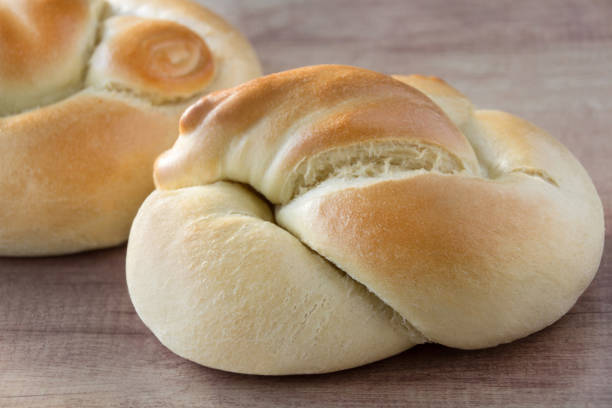 istock Brioche French  rolls on wooden background 1177848600