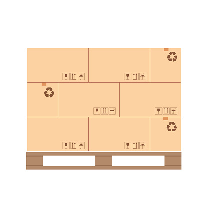 Pallet design with palletized product packaging boxes