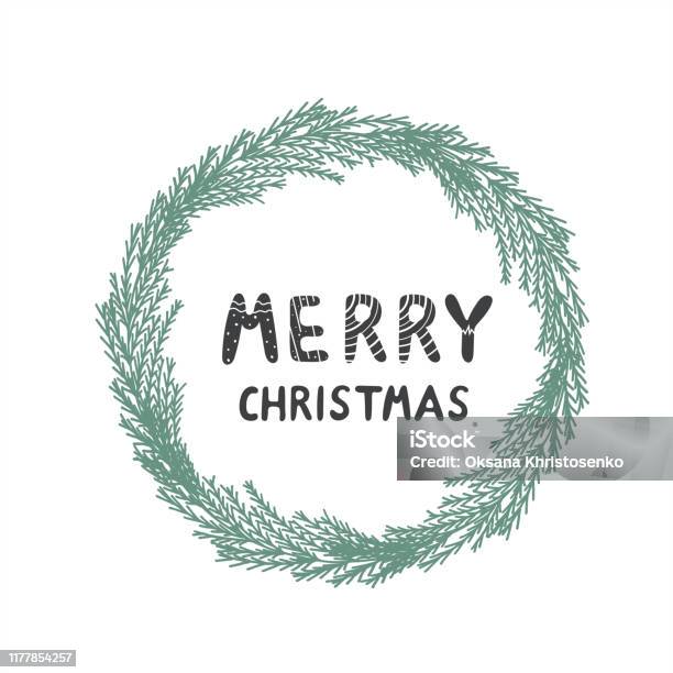 Wreath Inscription Christmas Wreath With The Inscription Stock Illustration - Download ...