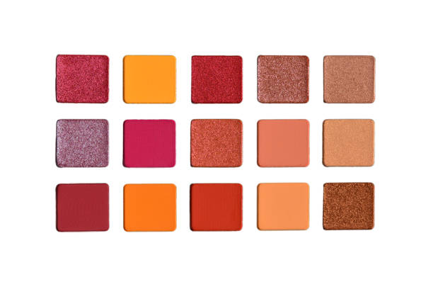Eye shadow palette isolated on white background. Copy space.