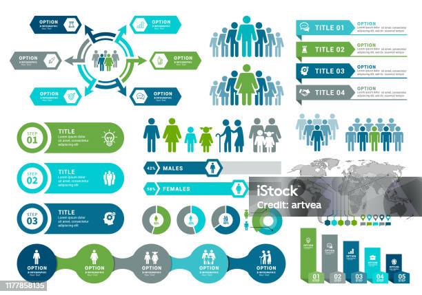 Demographics Infographic Elements Stock Illustration - Download Image Now - Infographic, Demography, Icon