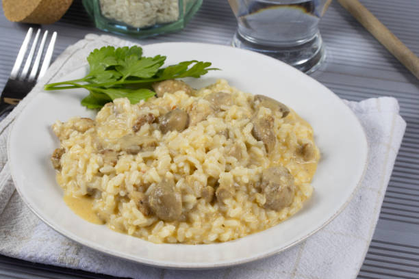 istock chicken risotto and mushrooms 1177858351