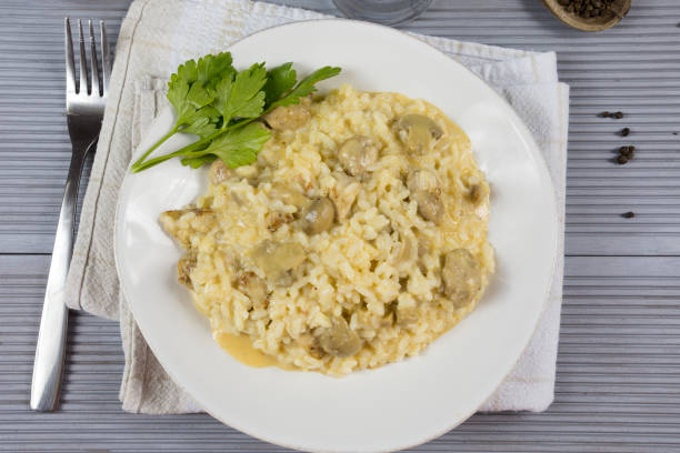 istock chicken risotto and mushrooms 1177859122