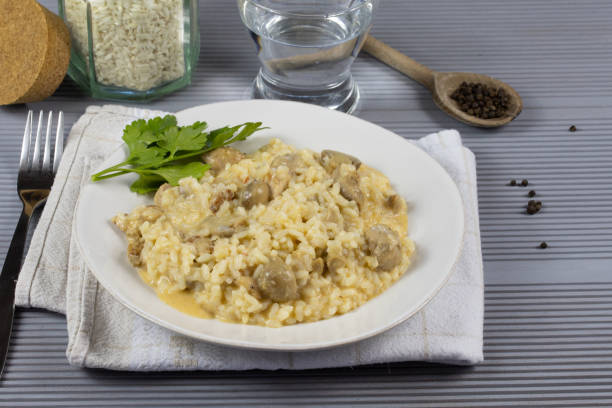 istock chicken risotto and mushrooms 1177859165