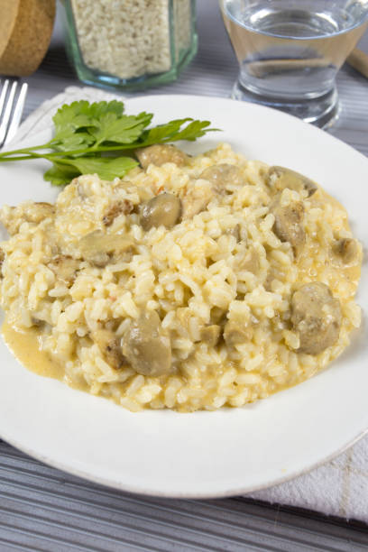 istock chicken risotto and mushrooms 1177859193