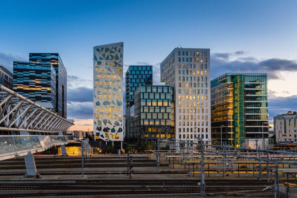 istock Oslo Norway Modern Skyline at Sunset Panorama 1177859372
