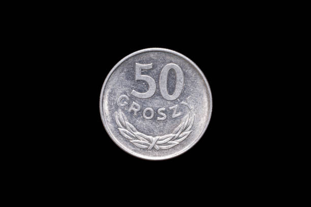 istock Old Polish 50 groszy coin from 1977, reverse 1177859478