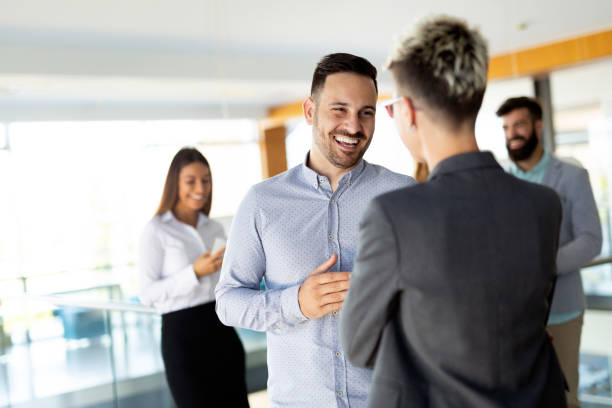 istock Business people having fun in modern office 1177859580