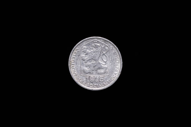 istock Old Czechoslovak 10 halier coin from 1975, obverse 1177859616