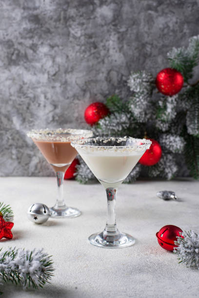 istock Christmas chocolate snowflake martini cocktail 1177860469
