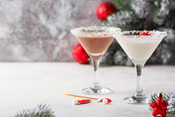 istock Christmas chocolate snowflake martini cocktail 1177860483