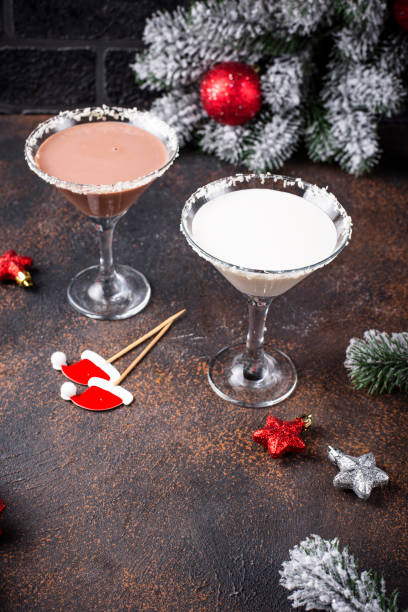 istock Christmas chocolate snowflake martini cocktail 1177860533